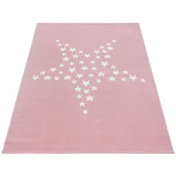 Wunderschöne Kinderteppiche, Teppich mit Stern Motiv rund /rechteckig, Kurzflor