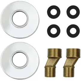 vidaXL 2-Griff-Badewannenarmatur und Handbrause Verchromt