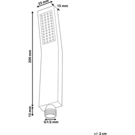Beliani Handbrause Gold Metall Rechteckig Stab 1 Strahlart Modern Klassisch Duschkopf Badezimmer Stabhandbrause Stabbrause