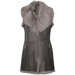 Lederjacke MAZE "4202145", Damen, Gr. M, grau (grau, grau), 100% Lammfell, Jacken
