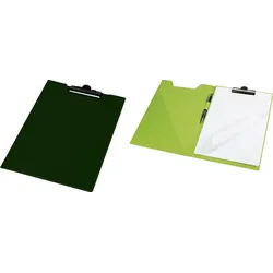 Klemmbrettmappe A4 PVC-Folie leinengeprägt farbig grün