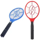PARENCE. - Set of 2 electric insect rackets - AA batteries (not included), 50 x 21.5 cm, flies, mosquitoes, wasps - random colour - 2 pieces