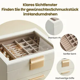 Songmics Schmuckschachtel, Weiß, 23.1x20.3x13,5 cm