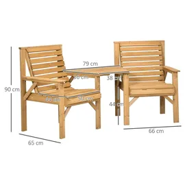 Outsunny Bistroset 3-tlg. Braun