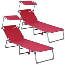 CASARIA Sonnenliege 190 x 60 x 30 cm Rot