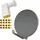 PremiumX DELUXE85 Alu 85cm Antenne Digital SAT Schüssel Anthrazit LNB Octo 16x F-Stecker