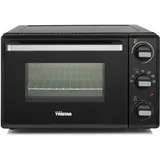 Tristar Mini-Backofen, 800W, 19L Volumen, Timerfunktion, Doppelglastür, Temperaturbereich bis 230°C, zum Campen geeignet, eine obere und untere Heizzone, mit Grillrost und Backblech, schwarz,