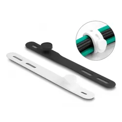 Delock Kabelbinder - flexibel wiederverwendbar - 11.8 cm - Schwarz, weiß (Packun