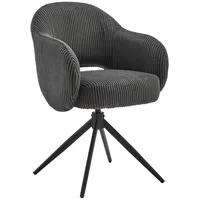 SalesFever Armlehnstuhl Dunkelgrau Textil, Drehteller, 58x84x60 cm Sitzfläche 360°