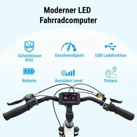 AsVIVA B15 City E-Bike 28 Zoll, B15_FBA 36V Trekkingrad Elektrofahrrad Pedelec weiß