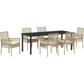 vidaXL Garten Essgruppe 7-tlg. Beige