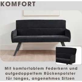 byLIVING Sitzbank Tino Schwarz 140 x 94 x 67 cm