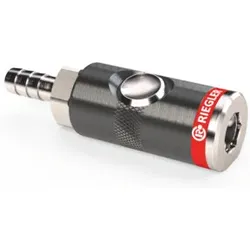 Riegler Sicherheitskupplung mit Schlauchanschluss, Alu, Schlauchanschluss Innen-⌀: 9 mm