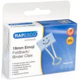 Rapesco Foldbackklammern (B)19 mm hellblau, Emoji