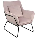 dynamic24 Relaxsessel Samtbezug Rose Sessel Polstersessel Ohrensessel Loungesessel