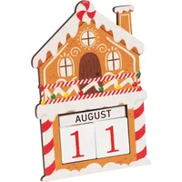 Weihnachts-Adventskalender-Ornamente aus Holz, Weihnachtsmann, Schneemann, Haus, Countdown-Kalender, Dekoration für Schlafzimmer, Wohnzimmer, Gart...