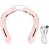 4-blatt-nackenventilator Mit 3 Geschwindigkeitsstufen, Usb-aufladbar, Freihändig Bedienbar, Faltbar, Leises Design Für Büro Und Reisen – Rosa
