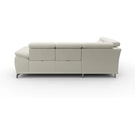 sit&more Ecksofa SIT & MORE "Cabrio L-Form, B: 274 cm, mit Sitztiefen-, Arm- & Kopfteilverstellung", beige (linen), B:274cm H:87cm T:230cm, 100% Polyester, Sofas, Ecksofa, 3 Nierenkissen, Federkern, optional Bettfunktion und Stauraum