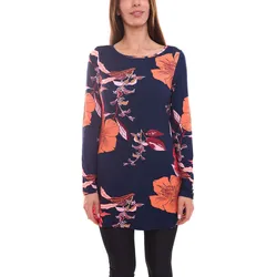BOYSEN ́S Jersey-Bluse weich fließende Damen Langarm-Bluse mit Blumen-Muster 71322967 Schwarz - 36