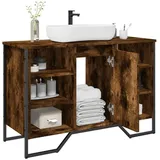 vidaXL Waschbeckenunterschrank Räuchereiche 91x35x60 cm Holzwerkstoff