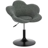 Esszimmerstuhl Fleur 2er-Set, Stoff gepolstert, höhenverstellbar, modern, Schwarz Dunkelgrün