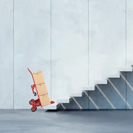 Relaxdays Treppensteiger bis 50 kg/150 kg Traglast, multifunktionale Transportkarre, 2in1, Profi, rot