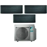 Daikin - Bluevolution Trial Split Inverter-Klimagerät Serie stylish real blackwood 7+9+9 mit 3MXM52N R-32 Wi-Fi Integrated 7000+9000 Holz Farbe
