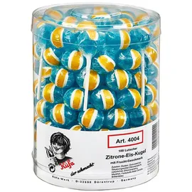 lollis Küfa Zitronen Eis Kugel Lutscher mit Zitrone Dose 100 Stück