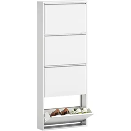 Homcom Schuhschrank 55 x 15 x 139,5 cm weiß / weiß