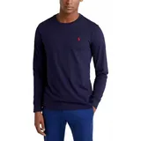 Polo Ralph Lauren Langarmshirt Sweatshirt Longsleeve Custom Slim Fit Gerippten Bündchen, vereint Komfort und Stil blau S