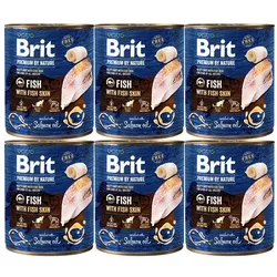 BRIT Premium by Nature Fish&Fish Skin 6x800 g Fisch und Fischhaut natürliches Hundefutter