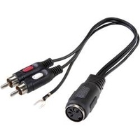 SpeaKa Professional SP-7869832 Cinch / DIN-Anschluss Audio Y-Adapter [1x DIN-Buchse 5pol. - 2x Cinch-Stecker] Schwarz