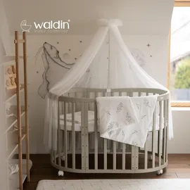 Waldin Babybett OWAL Kinderbett 7in1 mit Matratze, mitwachsendes Kinder-Bett