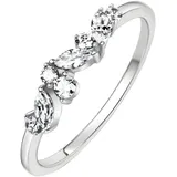 VIVANCE Fingerring VIVANCE "375 Weißgold Zirkonia weiß" Gr. 52, weiß, Fingerringe, Damen, 052 (16,6), Gold, Fingerring