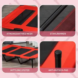PawHut Hundekorb 122 x 92 x 23 cm rot