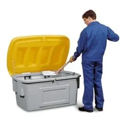 Streugutbehälter SB 400 aus Polyethylen (PE), 400 Liter Volumen, gelber Deckel