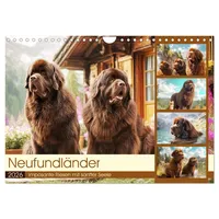 Calvendo Neufundländer. Imposante Riesen mit sanfter Seele (Wandkalender 2026