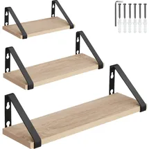 Tectake Wandregal 40 x 12 x 12 cm Eiche