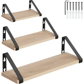 Tectake Wandregal 40 x 12 x 12 cm Eiche