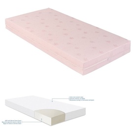 KIKKABOO Babybett-Matratze extra Comfort 120 x 60 x 12 cm, Bezug abnehmbar rosa