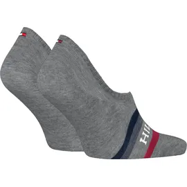 Tommy Hilfiger Füßlinge »TH MEN FOOTIE 2P HILFIGER TAB« 2er-Pack, mit Anti-Rutsch Technologie grau