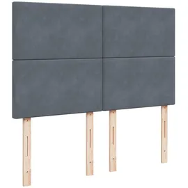 vidaXL Boxspringbett mit Matratze Dunkelgrau 140x200 cm Samt