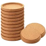 Korkuntersetzer Rund mit Rand - Kork Untersetzer Absorbierende HitzebestäNdige Runde Kork Untersetzer für die Meisten Tassen in Dem BüRo oder zu Hause (12pcs)