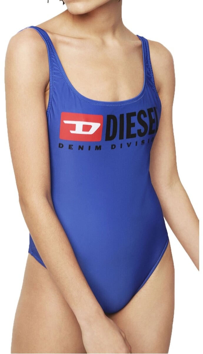 DIESEL Damen Badeanzug - BFSW-FLAMNEW, One-Piece, Einteiler, Denim Division Logo Royalblau XS (X-Small)