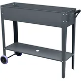 Floraworld Hochbeet Mobil 100 x 30 x 80 cm Schwarz