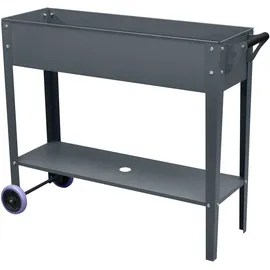 Floraworld Hochbeet Mobil 100 x 30 x 80 cm Schwarz