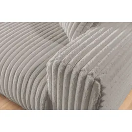 s-style möbel Mollis - Ecksofa mit Schlaffunktion und Bettkasten aus Hellgrau Plüschcord mit schöner Sitzkomfort