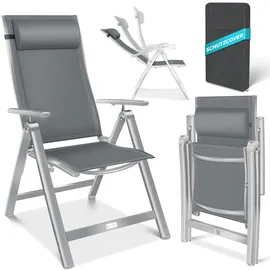 Kesser Gartenstuhl Hochlehner Aluminium Hellgrau