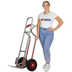PROREGAL Sackkarre RAGNAR klappbarer Schaufel | HxBxT 117x60x52cm | Tragkraft 250kg | Pannensichere Räder | Aluminium