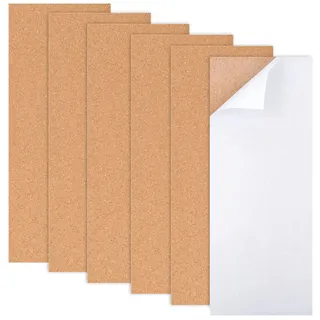 6 Blatt Korkplatte Selbstklebend, 35 x 14 cm, Pinnwand, Kork-Pads, Rechteck-Isolierplatten, Einfache Zuschnitte zum Basteln, für Untersetzer Und Heimwerker